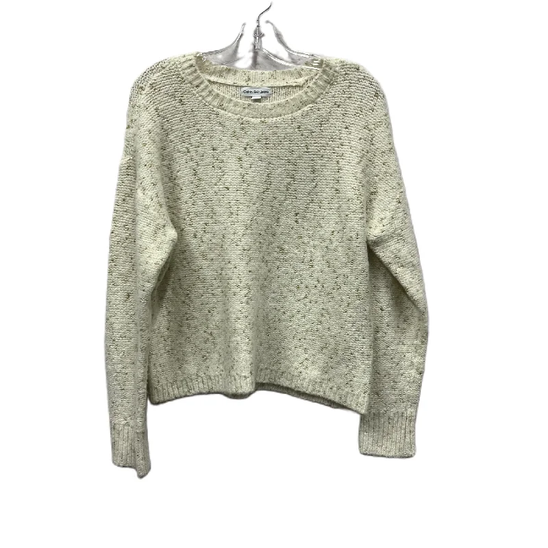 Sweater By Calvin Klein In Cream, Size: M