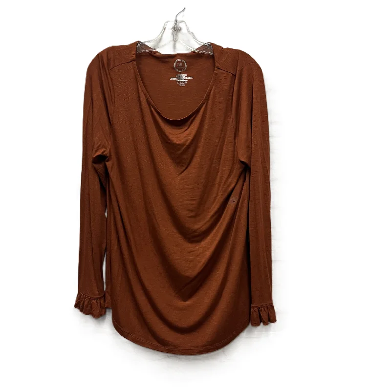 Top Long Sleeve By Maurices In Orange, Size: L