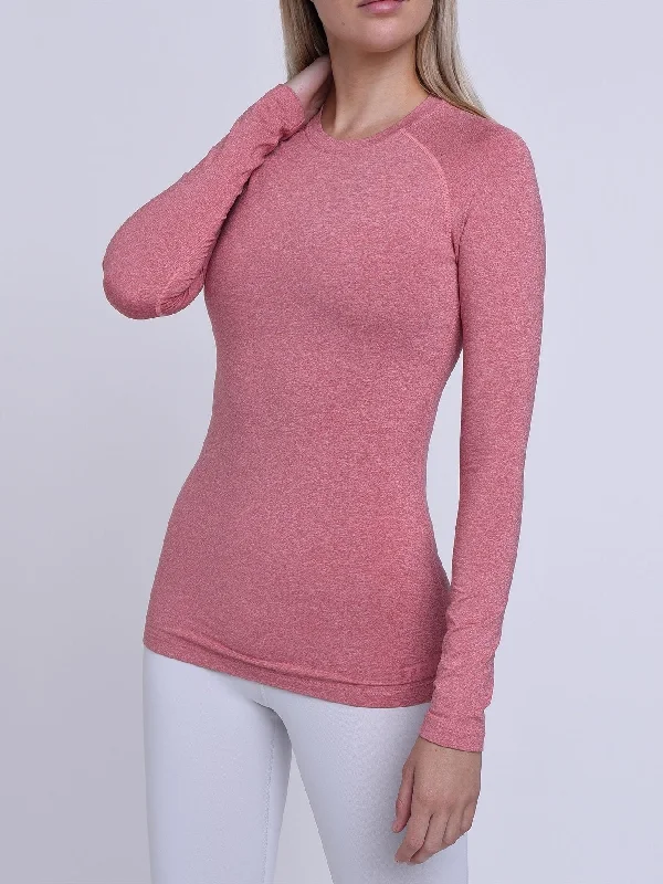 SuperThermal Long Sleeve Compression Base Layer Crew Neck Top for Women With Brushed Inner Fabric