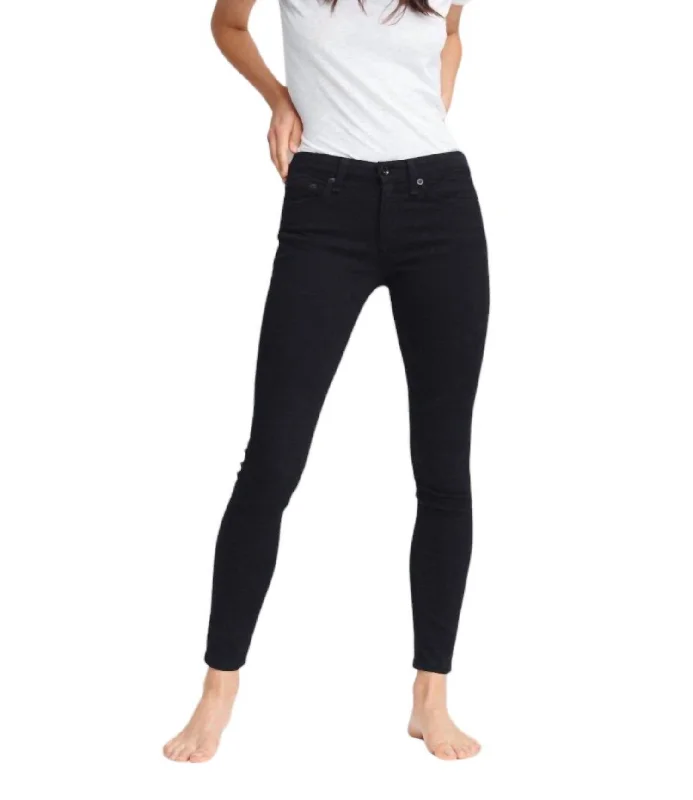 Cate Mid- Rise Skinny Jeans In Black