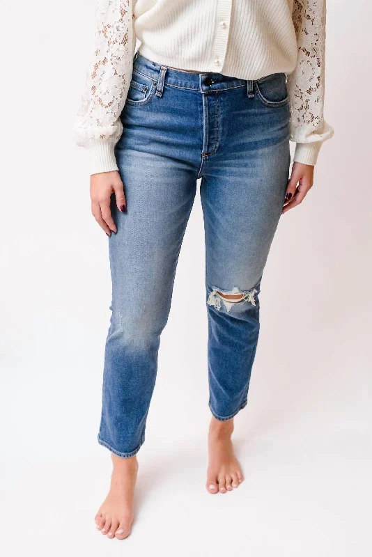 High Rise Straight Leg Jeans In Main