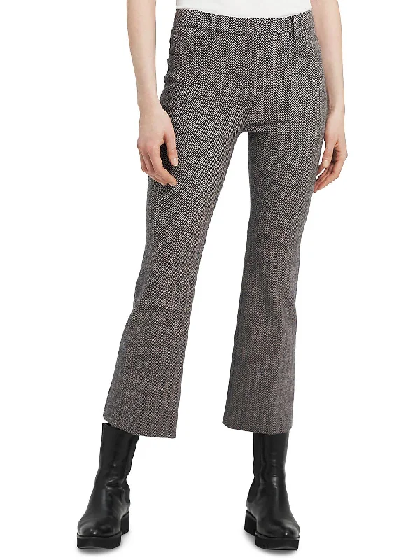 Womens Wool Blend Cropped Flared Pants