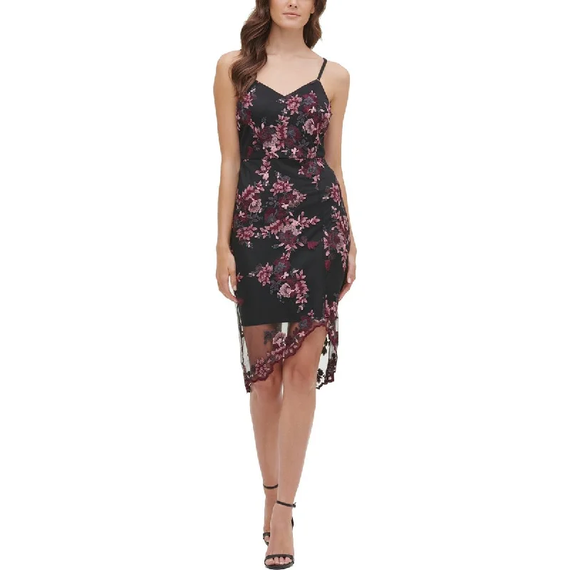 Guess Womens Lace Floral Cocktail And Party Dress