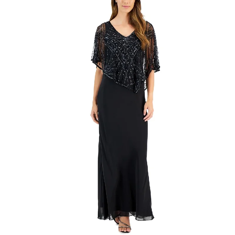 JKara Womens Popover Long Evening Dress