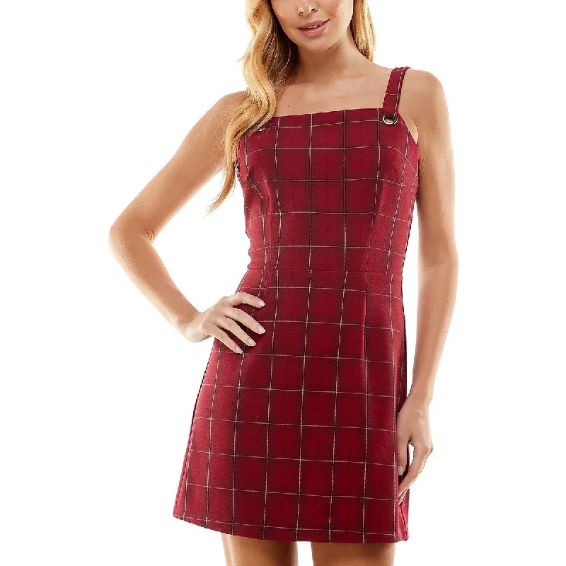 Kingston Grey Womens    Windowpane Mini Sheath Dress