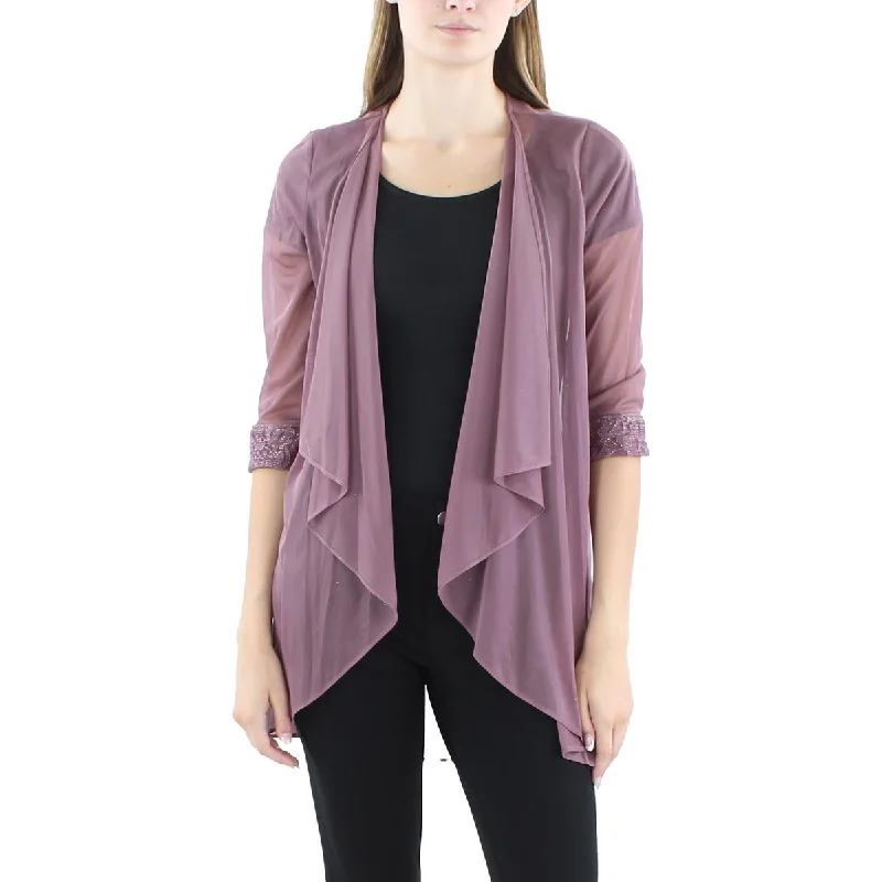 R&M Richards Womens Petites Sheer  Duster Blazer