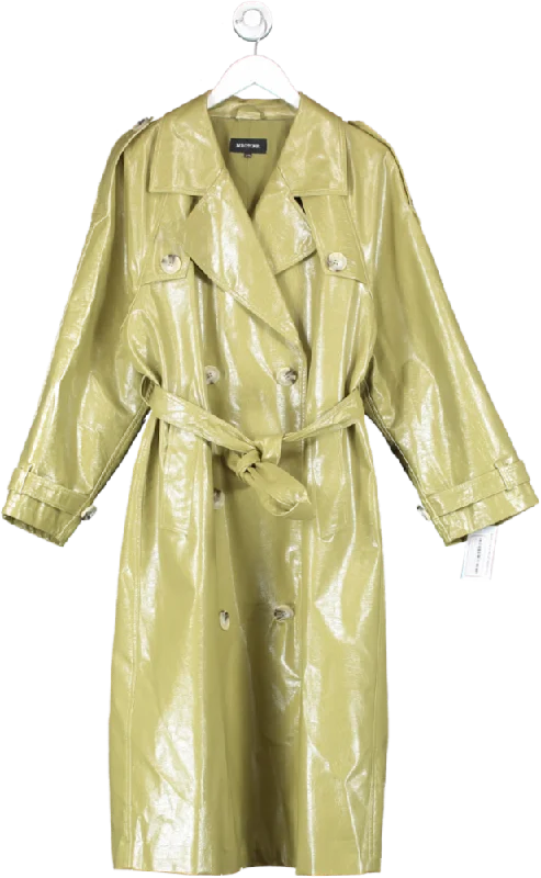 MEOTINE Green Bobby Vegan Leather Trenchcoat UK L/XL