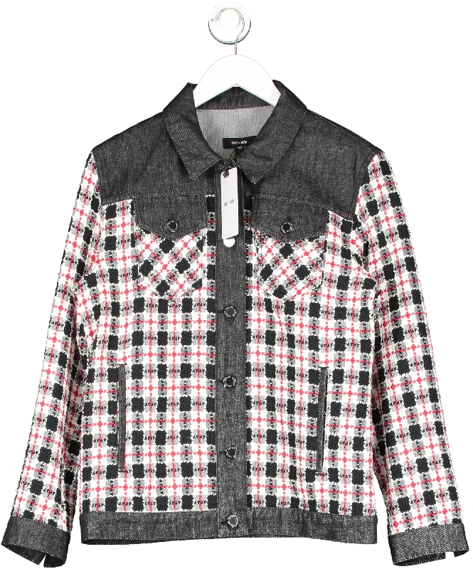 Saint + Sofia Black Denim Boucle Jacket UK 12