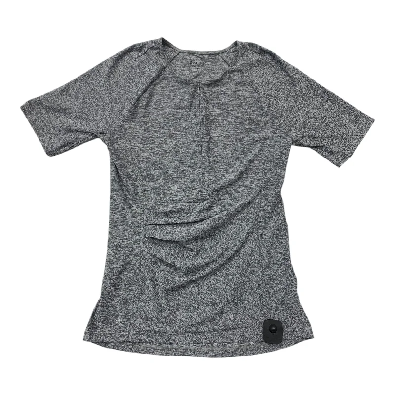 Athletic Top Short Sleeve By Athleta In Grey, Size: M