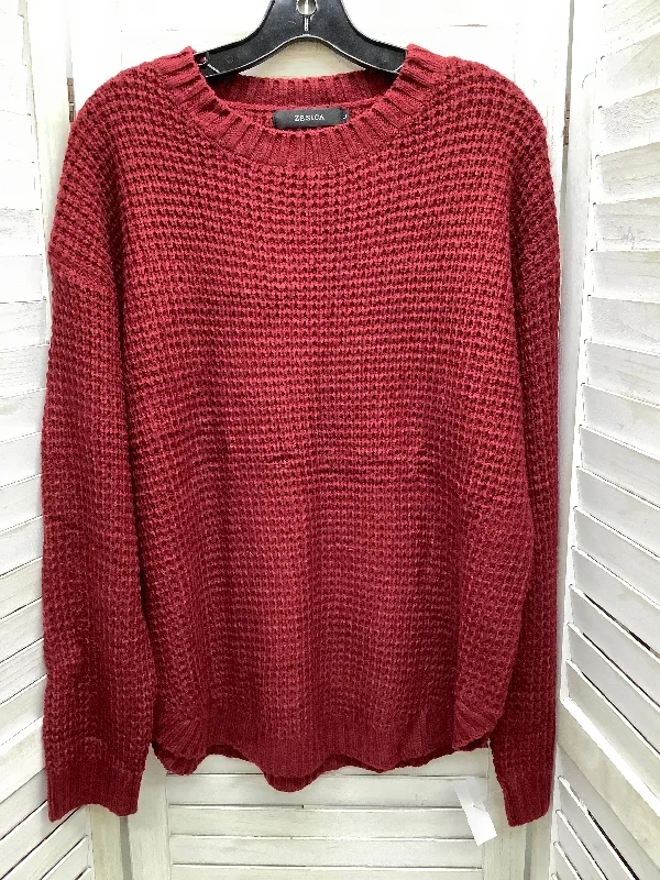 Sweater By Clothes Mentor In Red, Size: L