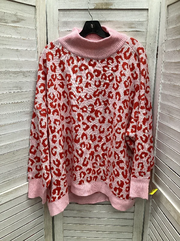 Sweater By Crown And Ivy In Pink & Red, Size: Xl