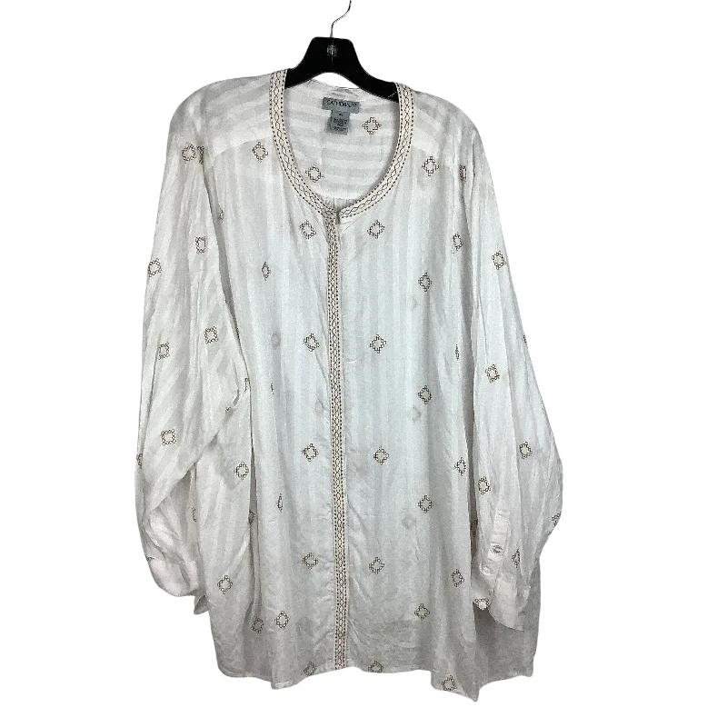 Top Long Sleeve By Catherines In White, Size: 4x