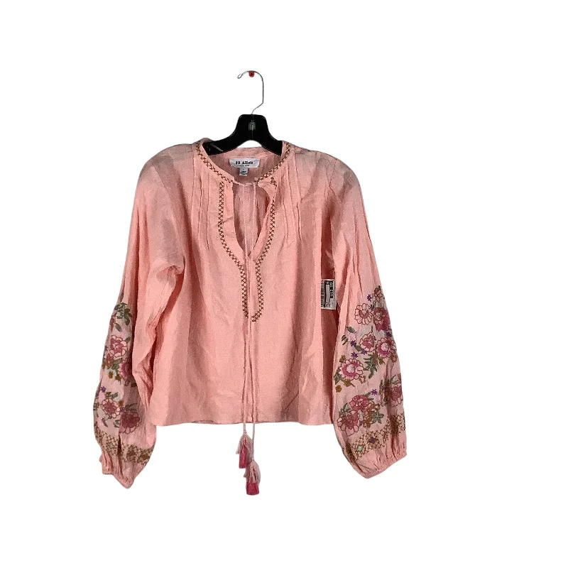 Top Long Sleeve By Cmc In Pink, Size: L